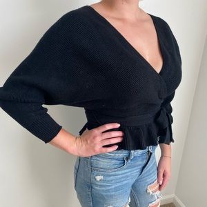 Black Wrap Sweater
